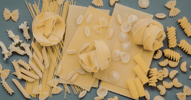 Creamy baked penne topped with melted cheese