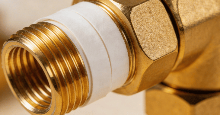 Hard water mineral buildup on a kitchen faucet