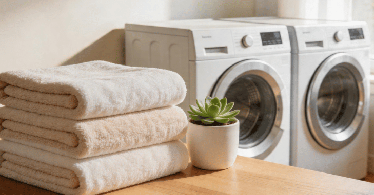 Energy efficiency label on a new laundry appliance