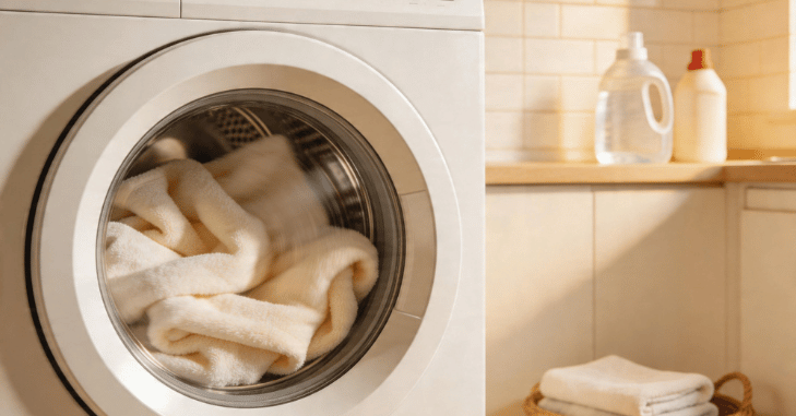Stacked washer and dryer set in a compact closet
